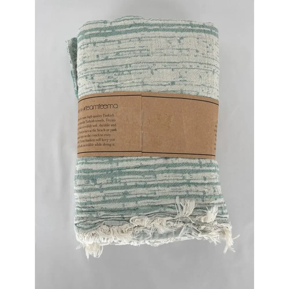 Teema Mint Tides XL Organic Cotton Turkish Towel Bath Sheet 64
